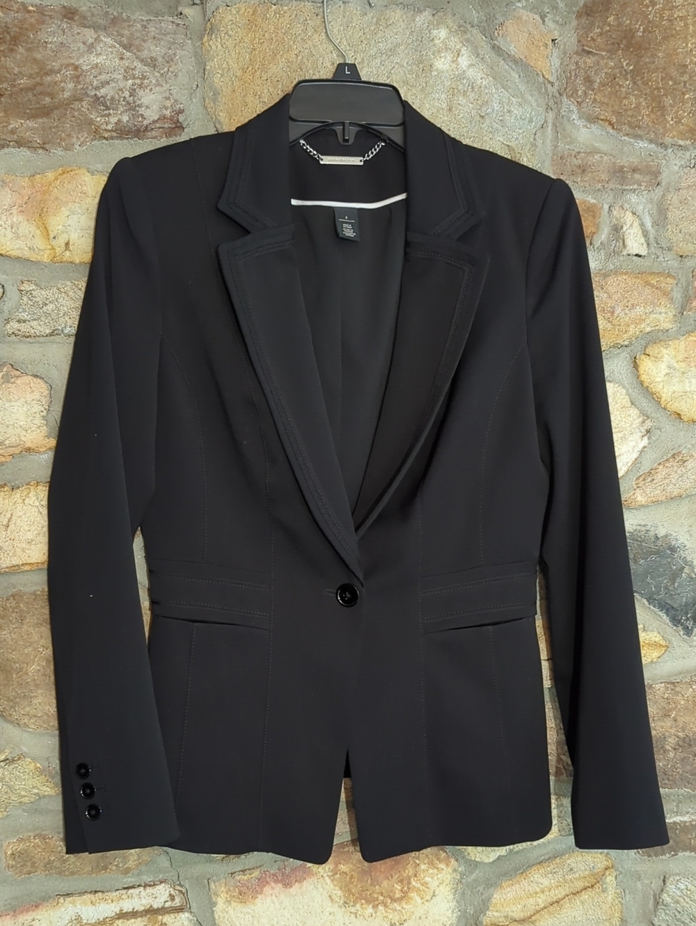 White House Black Market Black Single-Button Tailored Blazer